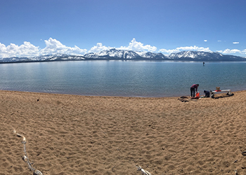 Scientists from the Desert Research Institute are teaming up with volunteers in the Lake Tahoe Basin to learn about microplastic pollution in Lake Tahoe. Credit: DRI.