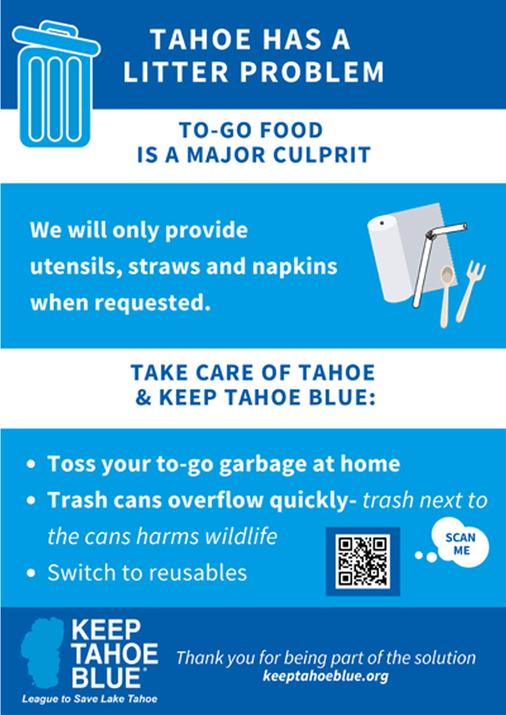 Reduce litter from to-go food