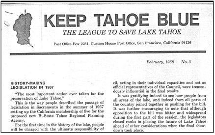 Early Keep Tahoe Blue News