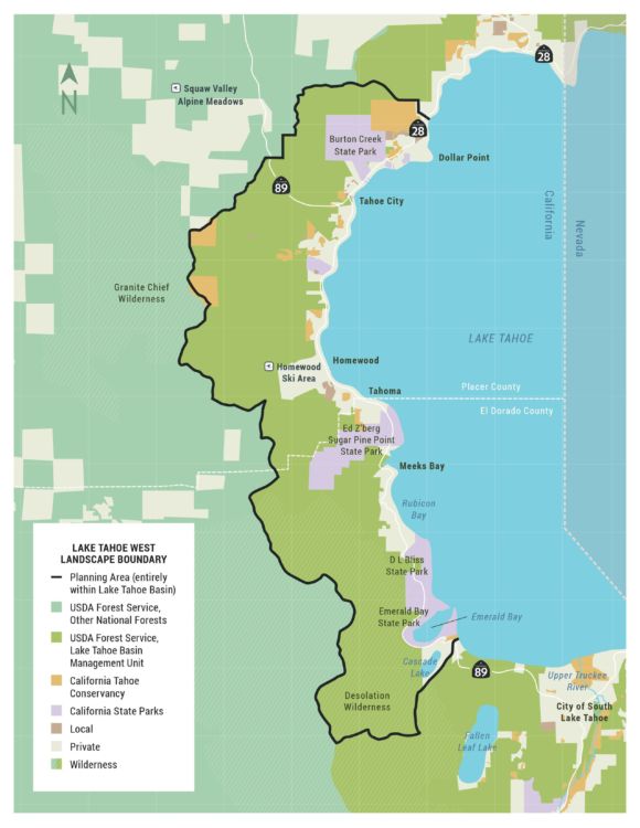 Lake Tahoe West Restoration Partnership Map